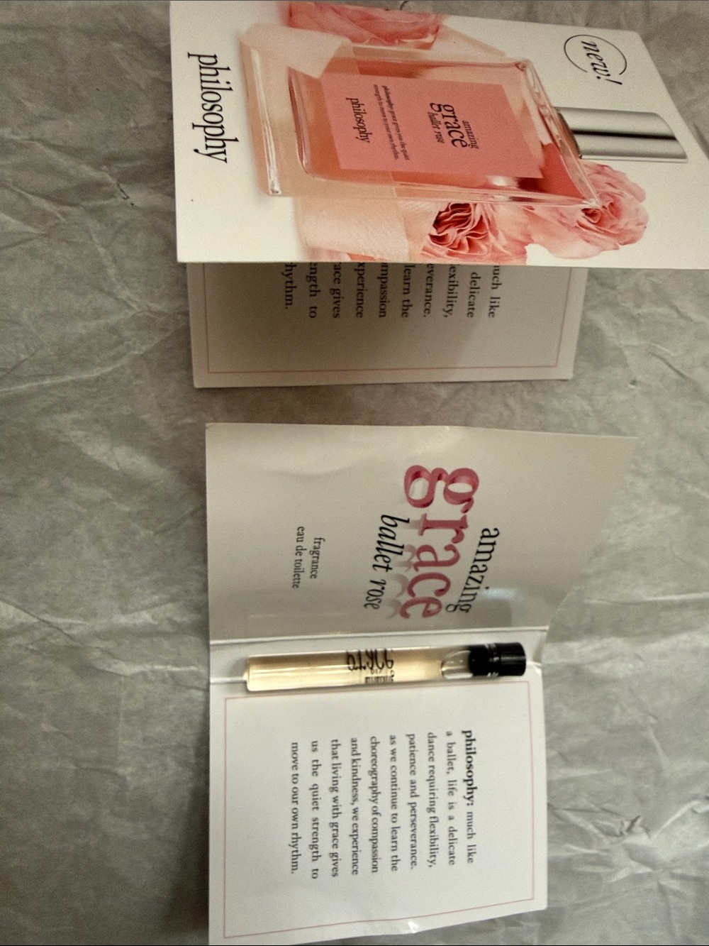 Philosophy Amazing Grace Ballet Rose Sample Vial. 2 pack. Mini sample size